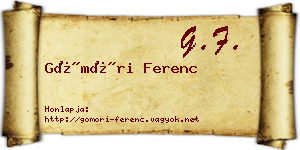 Gömöri Ferenc névjegykártya